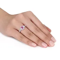 Womens 1/6 CT. T.W. Genuine Pink Sapphire 14K Gold Engagement Ring