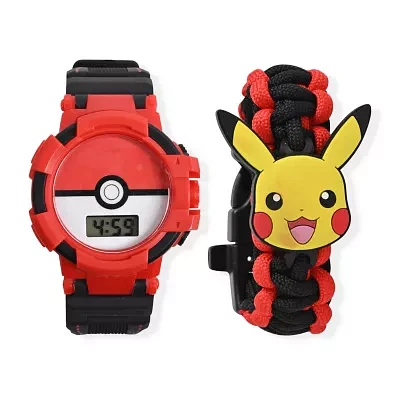 Pokeman Boys Black 2-pc. Watch Boxed Set Pok40023jc