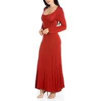 24/7 Comfort Apparel Womens Long Sleeve Maxi Dress