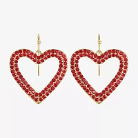 Bijoux Bar Gold Tone Glass Heart Drop Earrings