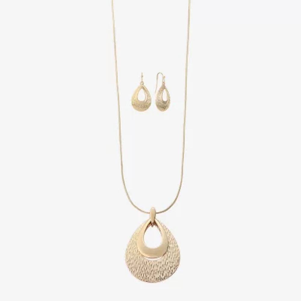 Liz Claiborne Pendant Necklace And Drop Earring Womens 2-pc. Jewelry Set