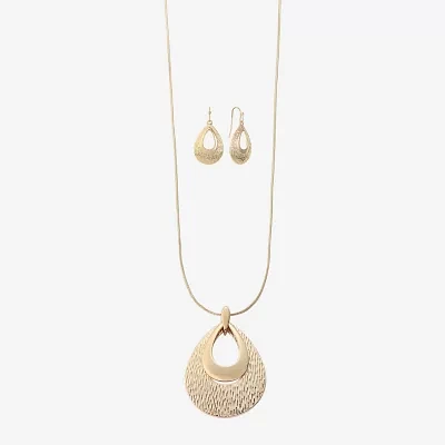 Liz Claiborne Pendant Necklace And Drop Earring Womens 2-pc. Jewelry Set