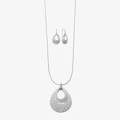 Liz Claiborne Pendant Necklace And Drop Earring Womens 2-pc. Jewelry Set