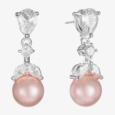 Monet Jewelry Timeless Womens Simulated Pearl Hypoallergenic Drop Earrings