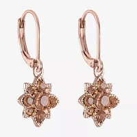 Monet Jewelry Rose Gold Glass Flower Drop Earrings