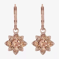 Monet Jewelry Rose Gold Glass Flower Drop Earrings