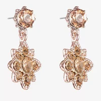 Monet Jewelry Rose Gold Glass Flower Drop Earrings