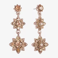 Monet Jewelry Rose Gold Glass Flower Drop Earrings