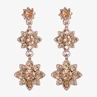 Monet Jewelry Rose Gold Glass Flower Drop Earrings