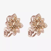 Monet Jewelry Rose Gold Glass Flower Clip On Earrings