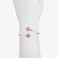 Monet Jewelry Rose Gold Glass Flower Cuff Bracelet