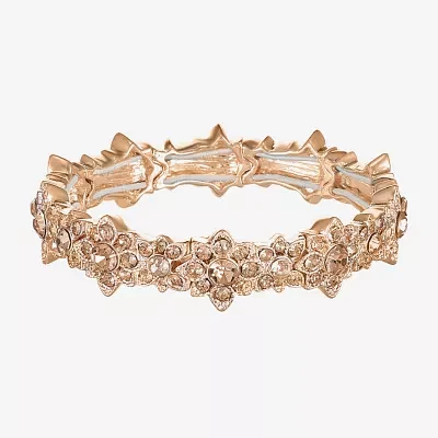 Monet Jewelry Rose Gold Glass Flower Stretch Bracelet