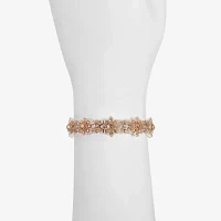 Monet Jewelry Rose Gold Glass Flower Stretch Bracelet