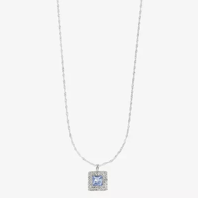 Monet Jewelry Glass 17 Inch Rope Square Pendant Necklace