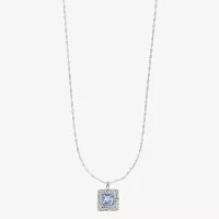 Monet Jewelry Glass 17 Inch Rope Square Pendant Necklace