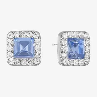 Monet Jewelry Glass 10.5mm Square Stud Earrings