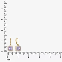 Monet Jewelry Glass Square Drop Earrings