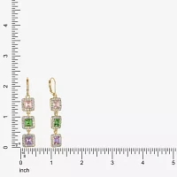 Monet Jewelry Glass Square Drop Earrings