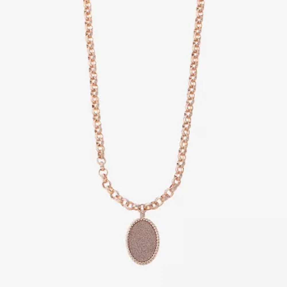 Monet Jewelry 18 Inch Rolo Oval Pendant Necklace