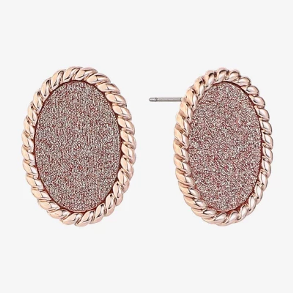 Monet Jewelry 18.2mm Oval Stud Earrings