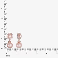 Monet Jewelry Rose Gold Glass Simulated Pearl Round Drop Earrings