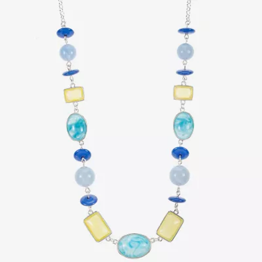 Liz Claiborne Blue Silver Tone Collar Necklace