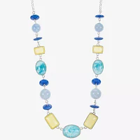 Liz Claiborne Blue Silver Tone Collar Necklace