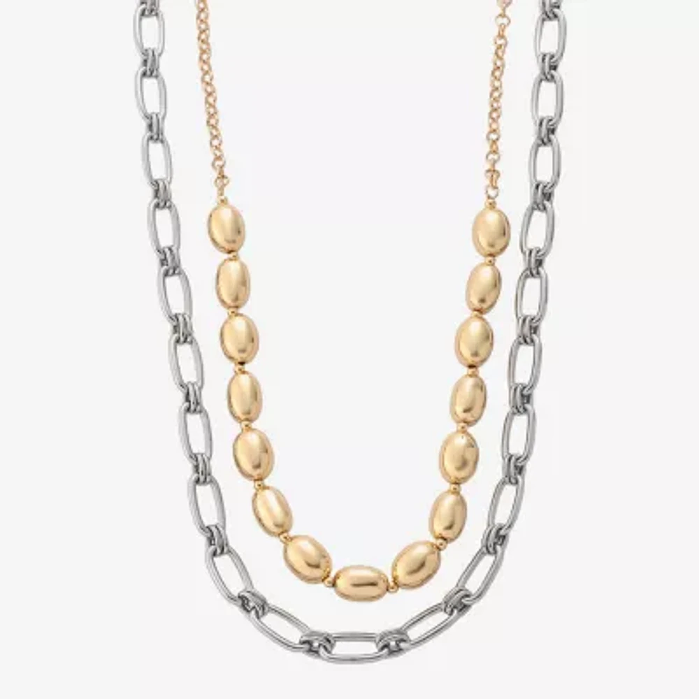 Liz Claiborne Two Tone Layered Strand Necklace