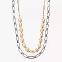 Liz Claiborne Two Tone Layered Strand Necklace