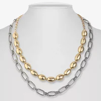 Liz Claiborne Two Tone Layered Strand Necklace