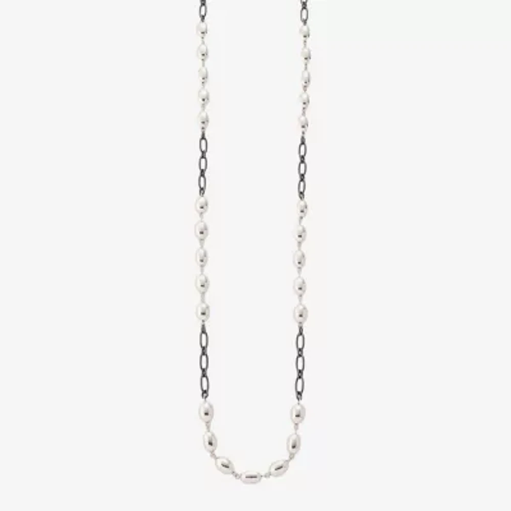 Liz Claiborne Two Tone 36 Inch Paperclip Strand Necklace