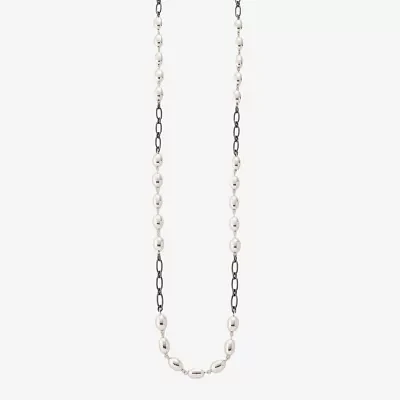 Liz Claiborne Two Tone 36 Inch Paperclip Strand Necklace