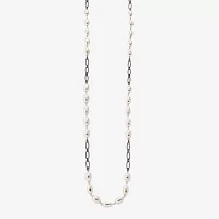 Liz Claiborne Two Tone 36 Inch Paperclip Strand Necklace