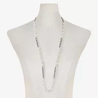 Liz Claiborne Two Tone 36 Inch Paperclip Strand Necklace