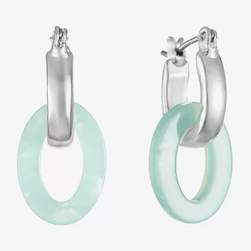 Liz Claiborne Womens 24.4mm Hypoallergenic Hoop Earrings