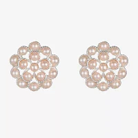 Monet Jewelry Simulated Pearl 17mm Round Stud Earrings