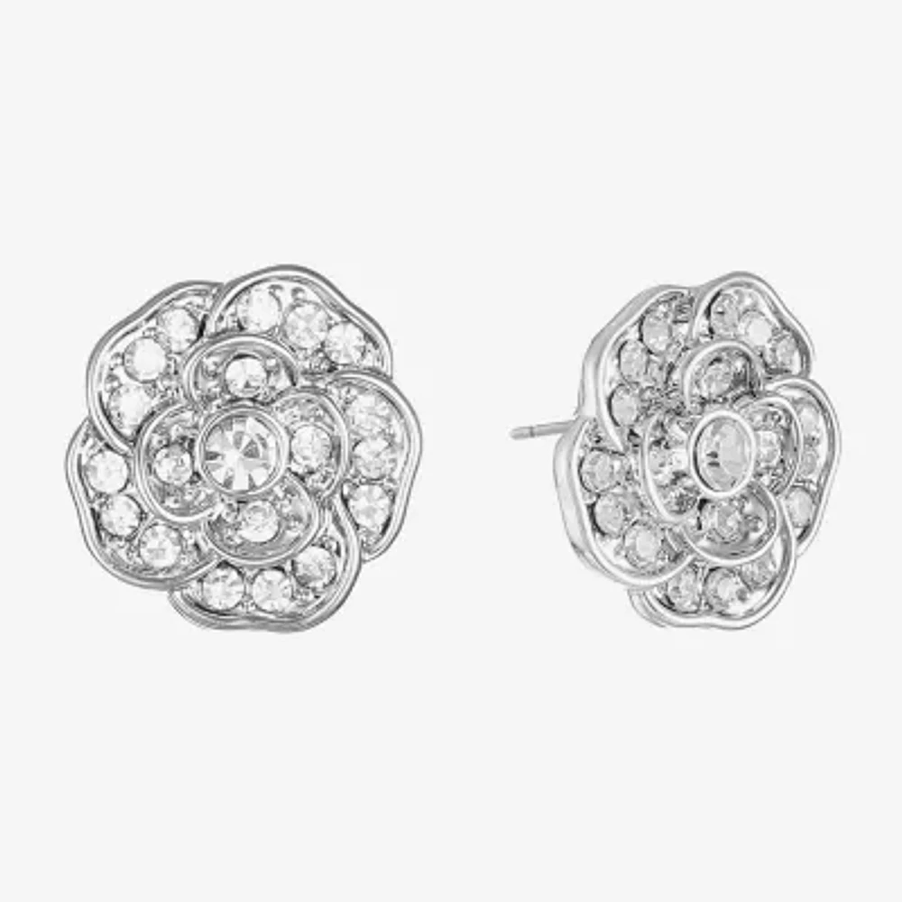 Monet Jewelry Rose Glass 15mm Flower Stud Earrings