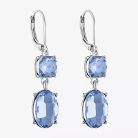 Monet Jewelry Double Glass Oval Drop Earrings