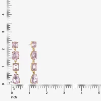 Monet Jewelry Gold Tone Linear Glass Oval Drop Earrings