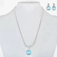 Liz Claiborne Pendant Necklace And Drop Earring 2-pc. Glass Round Jewelry Set