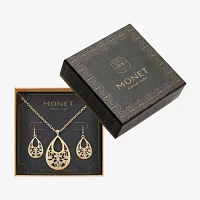 Monet Jewelry Gold Tone Pendant Necklace And Drop Earring 2-pc. Glass Jewelry Set