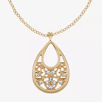 Monet Jewelry Gold Tone Pendant Necklace And Drop Earring 2-pc. Glass Jewelry Set