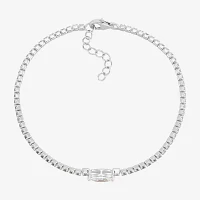 Lab Created Sapphire Sterling Silver Inch Tennis Bracelet