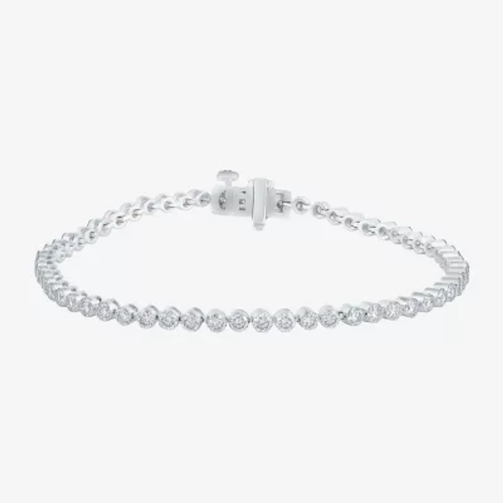 Floating Diamonds (F / Vs2) 5 CT. T.W. Lab Grown White Diamond 14K White Gold 7.25 Inch Tennis Bracelet