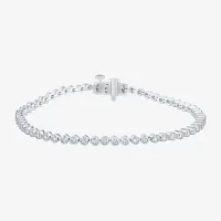 Floating Diamonds (F / Vs2) 5 CT. T.W. Lab Grown White Diamond 14K White Gold 7.25 Inch Tennis Bracelet