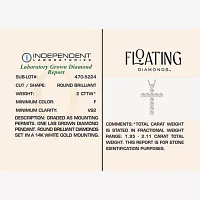 Floating Diamonds (F / Vs2) Womens 2 CT. T.W. Lab Grown White Diamond 14K White Gold Cross Pendant Necklaces