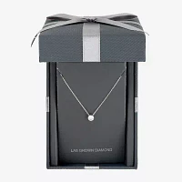 Floating Diamonds (F / Vs2) Womens 1/2 CT. T.W. Lab Grown White Diamond 14K White Gold Round Pendant Necklace