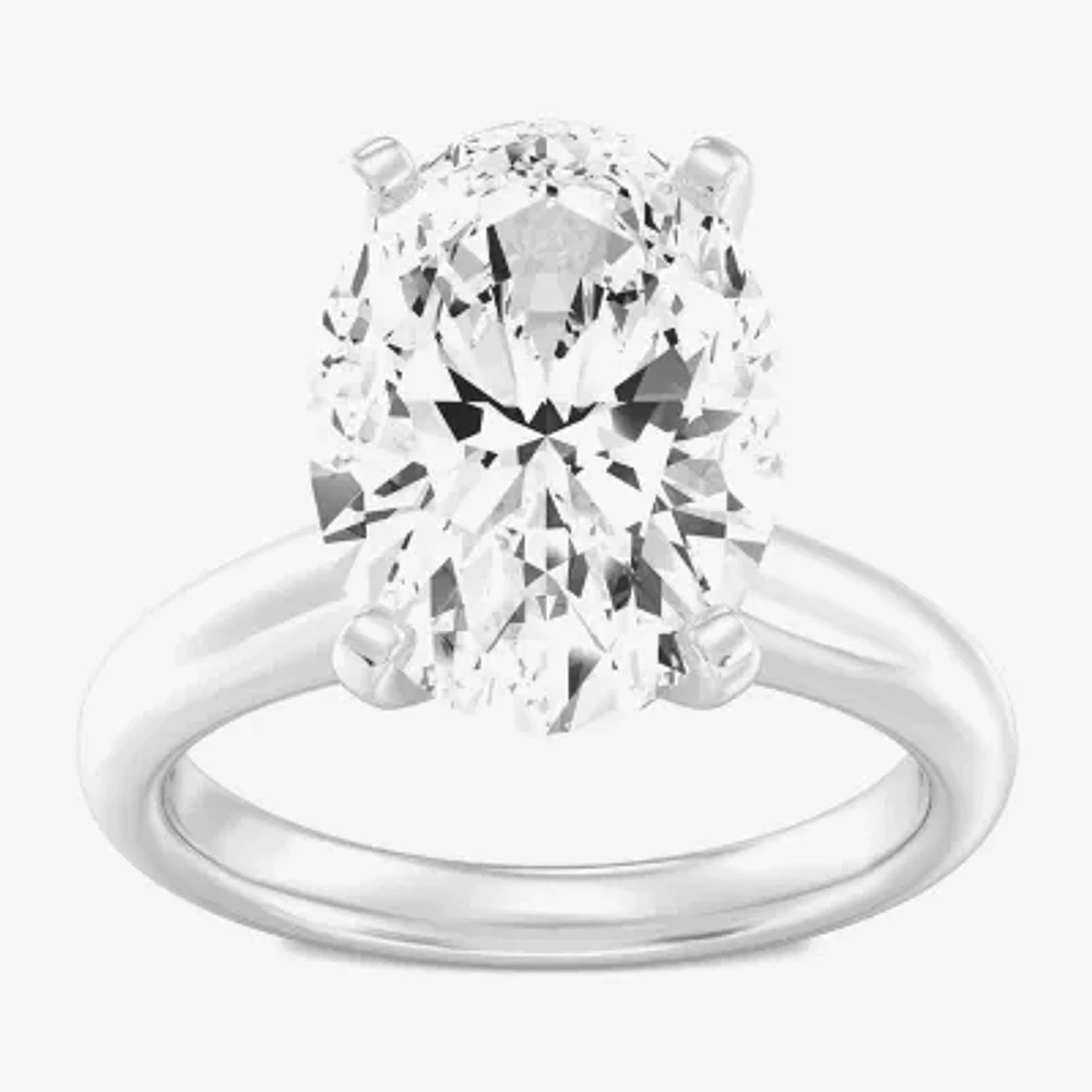 (F / VS1) Womens 5 CT. Lab-Grown White Diamond 14K Gold Oval Solitaire Engagement Ring