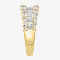 Effy  (G / Si1) Womens 1 1/2 CT. T.W. Lab Grown White Diamond 14K Gold Cocktail Ring