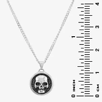 Mens Stainless Steel Skull Pendant Necklace